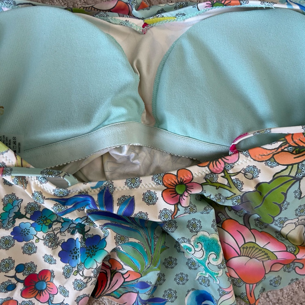 Johnny Was DREAMER Tankini Swim Top Size Small Colorful Floral Adjustable - Picture 8 of 8